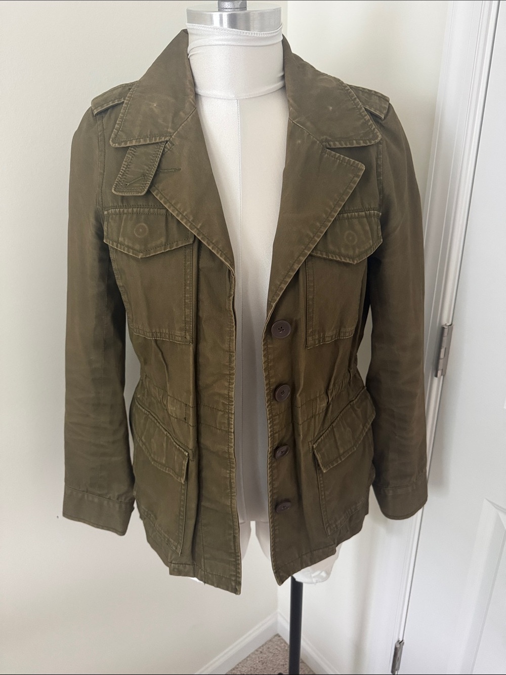 Madewell Olive Green Utility Jacket with Flap Pockets